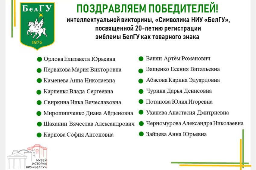 События НИУ «БелГУ» объявлены лучшие знатоки символики ниу «белгу»